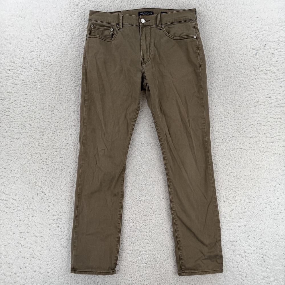 Lucky Brand 121 Slim Straight Jeans Mens 31x30 Brown Stretch Denim 7MP10009